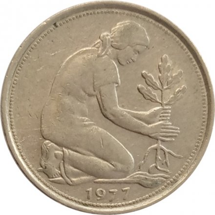 ФРГ 50 пфеннигов 1977 год (F)