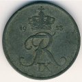 Дания 2 эре 1958 год - Король Фредерик IX