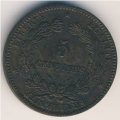 Франция 5 сантимов 1890 год