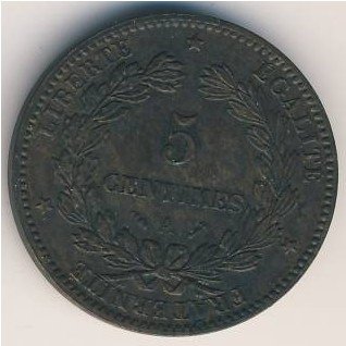 Франция 5 сантимов 1890 год
