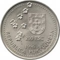 Португалия 200 эскудо 1996 год - Путешествие на Тайвань в 1582 году (медь-никель)