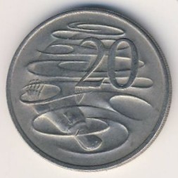 Монета Австралия 20 центов 1970 год - Утконос