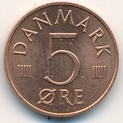 Дания 5 эре 1988 год - Королева Маргрете II