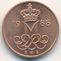 Дания 5 эре 1988 год - Королева Маргрете II