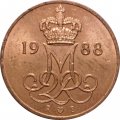 Дания 5 эре 1988 год - Королева Маргрете II