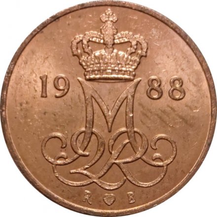 Дания 5 эре 1988 год - Королева Маргрете II