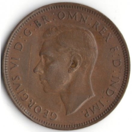 Австралия 1/2 пенни 1938 год - Король Георг VI