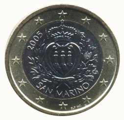 Сан-Марино 1 евро 2005 год - Герб Сан-Марино