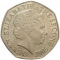 Джерси 50 пенсов 2005 год
