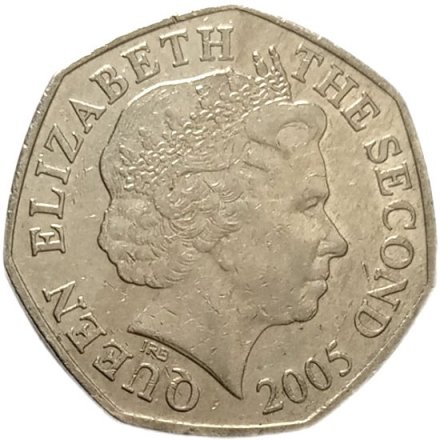 Джерси 50 пенсов 2005 год