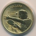 Австралия 5 долларов 2000 год - Олимпийские игры в Сиднее. Настольный теннис