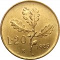 Италия 20 лир 1989 год