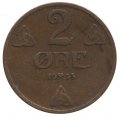 Норвегия 2 эре 1933 год - Король Хокон VII