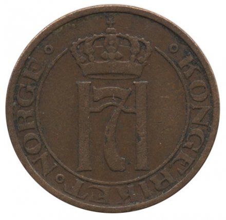 Норвегия 2 эре 1933 год - Король Хокон VII