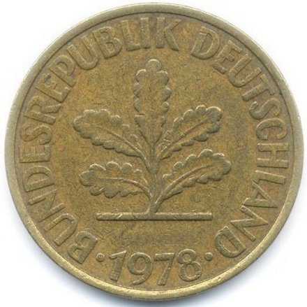 ФРГ 10 пфеннигов 1978 год - D