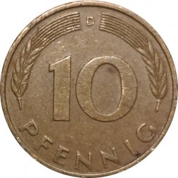 ФРГ 10 пфеннигов 1978 год - D
