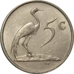 ЮАР 5 центов 1987 год - Африканская красавка