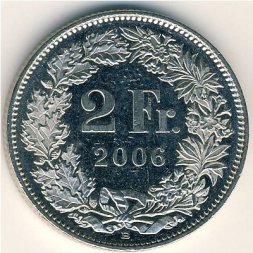 Швейцария 2 франка 2006 год