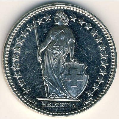 Швейцария 2 франка 2006 год