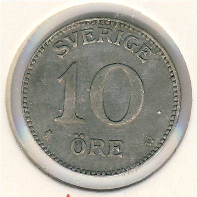 Швеция 10 эре 1915 год