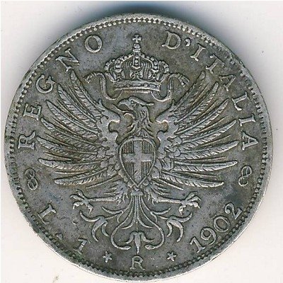 Италия 1 лира 1902 год