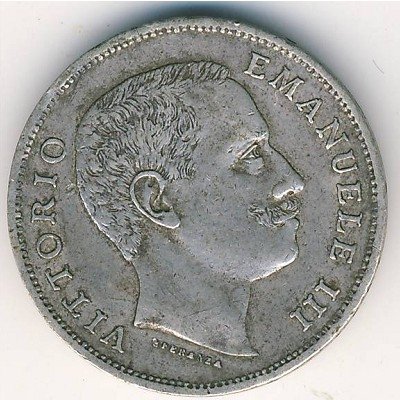 Италия 1 лира 1902 год