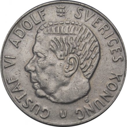 Швеция 1 крона 1969 год - Король Густав VI Адольф