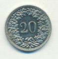 Швейцария 20 раппенов 1913 год