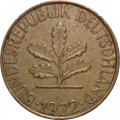 ФРГ 10 пфеннигов 1972 год - J