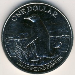 Новая Зеландия 1 доллар 1988 год - Великолепный пингвин