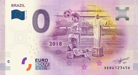 Сборная Бразилии - Сувенирная банкнота 0 евро 2018 год