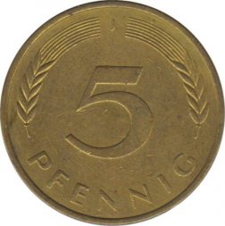ФРГ 5 пфеннигов 1989 год (J)