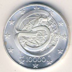 Италия 10000 лир 1995 год