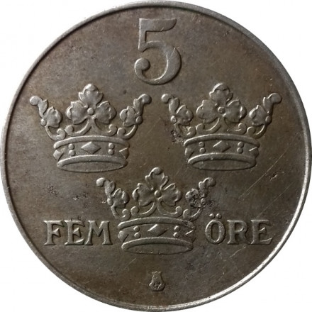 Швеция 5 эре 1946 год
