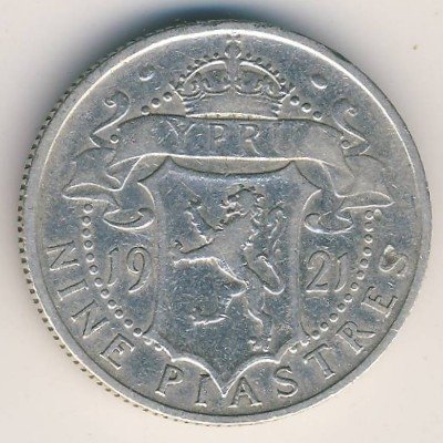 Кипр 9 пиастров 1921 год