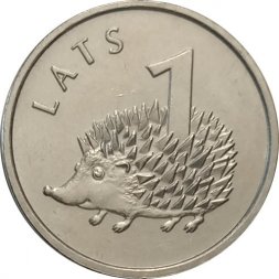 Латвия 1 лат 2012 год - Ёжик