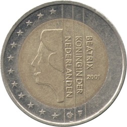 Нидерланды 2 евро 2001 год