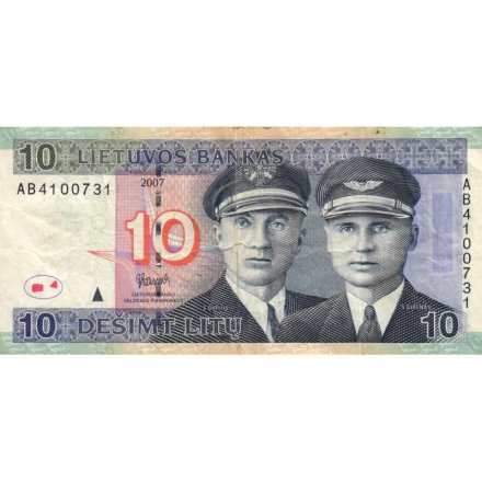 Литва 10 лит 2007 год - Летчики VF-