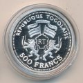 Того 500 франков 1999 год - Три астронавта, космическая капсула и Луна