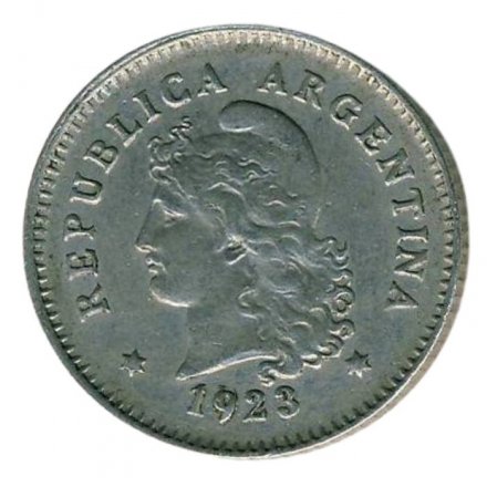 Аргентина 10 сентаво 1923 год