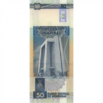 Гондурас 50 лемпир 2001 год - Основатель банка Хуан Мануэль Галвес UNC