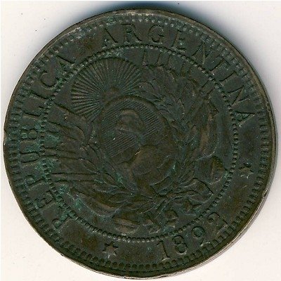 Аргентина 2 сентаво 1892 год
