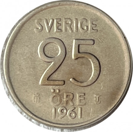 Швеция 25 эре 1961 год