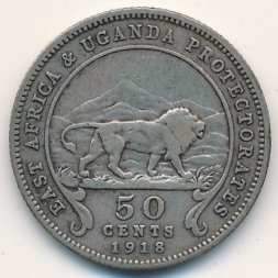 Восточная Африка 50 центов 1918 год