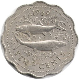Багамские острова 10 центов 1969 год