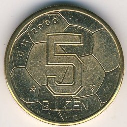 Нидерланды 5 гульденов 2000 год - Чемпионат Европы по футболу 2000