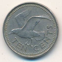 Барбадос 10 центов 1990 год