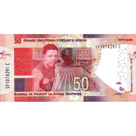 ЮАР 50 рэндов 2018 год - 100 лет Нельсон Мандела UNC