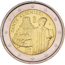 Италия 2 евро 2015 год - Данте Алигьери