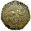 Танзания 50 шиллингов 2012 год - Носорог